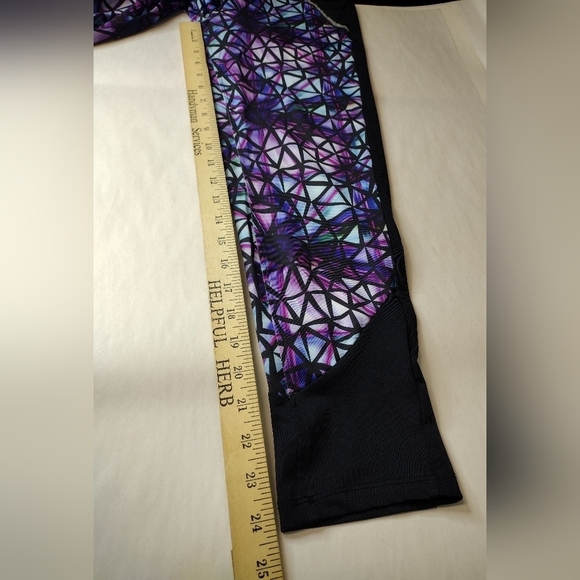 Covergirl Active Leggings stained glass mosaic pattern size M - Picture 9 of 10